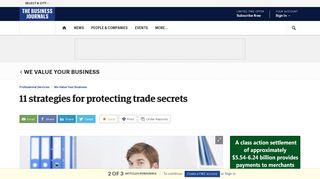 11 strategies for protecting trade secrets - The Business Journals