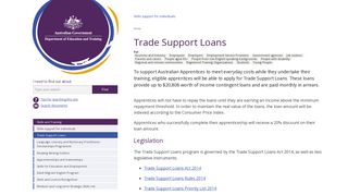 Trade Support Loans | Department of Education and Training