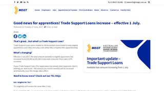 Good news for apprentices! Trade Support Loans increase – effective ...