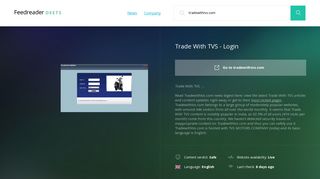 Get Tradewithtvs.com news - Trade With TVS - Login - Deets Feedreader