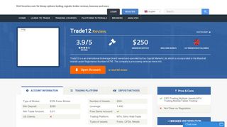 Trade12 Review - New ECN Forex Broker - Investoo.com