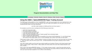 Using CBOE / TradeMONSTER Paper Trading Account - StockWave