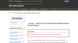 Tradeo – How to sign-in to Tradeo trading platforms? What is ID and ...