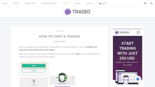 How To Copy a Trader - Tradeo Blog