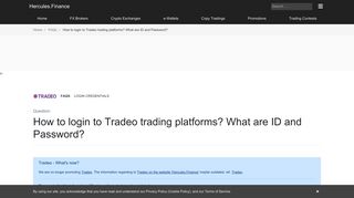 Tradeo – How to sign-in to Tradeo trading platforms? What is ID and ...