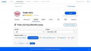 Working at Trader Joe's: 444 Reviews about Pay & Benefits | Indeed.com