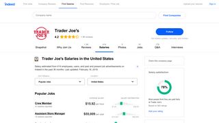 How much does Trader Joe's pay? | Indeed.com
