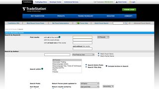 Advanced Forum Search - Client Login - TradeStation