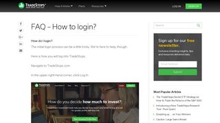 FAQ - How to login? | Tradestops