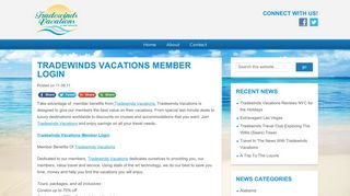 Tradewinds Vacations Member Login | Tradewinds Vacations.com