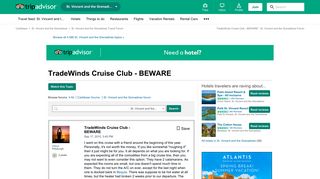 TradeWinds Cruise Club - BEWARE - St. Vincent and the Grenadines ...