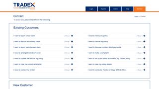 Tradex Customer Portal - Contact