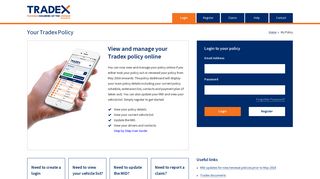 Tradex Customer Portal - Home Page