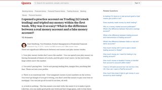 I opened a practice account on Trading 212 (stock trading) and ...