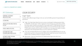 Login Security – Trading Technologies