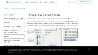Login Gateway Dialog Overview – Trading Technologies