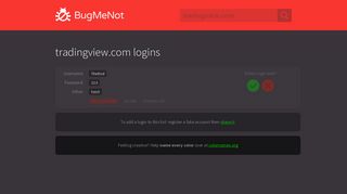 tradingview.com logins - BugMeNot