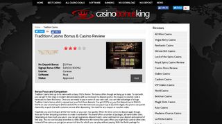Tradition Casino Bonus Review : Free No Deposit Promo