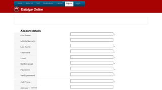Registration Form - Trafalgar Online