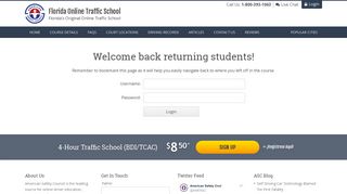 Florida Online Traffic School | Login