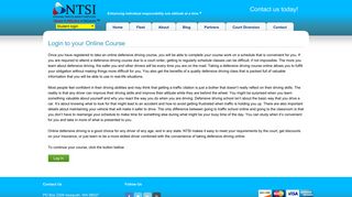 Continue your Course - National Traffic Safety Institute