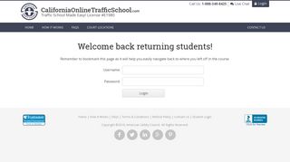 California Online Traffic School | Student Login
