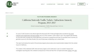 California Traffic Amnesty Program - Fines and Fees Justice Center