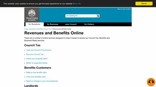 Revenues and Benefits Online - Trafford Council