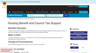 Housing Benefit and Council Tax Support | Trafford Directory