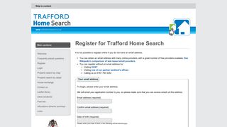 Register for Trafford Home Search