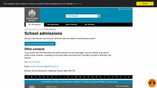 School admissions - Trafford Council