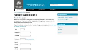 School Admissions - Residents - Trafford Council
