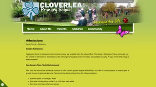 Admissions | Cloverlea Primary School