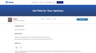 Tragon: Get Paid for Your Opinions | WayUp