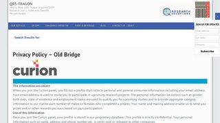 Curion's Old Bridge Consumer Panel - Search Results – QRS-Tragon