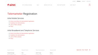 :: Airtel :: Telemarketer Registration