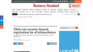 TRAI cuts security deposit, registration fee of telemarketers | Business ...