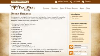 Other Services - TrailWest Bank
