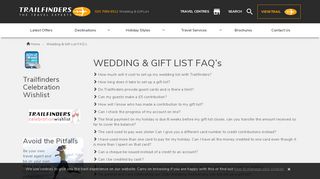 Wedding & Gift List FAQ - Trailfinders - The Travel Experts