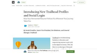 Introducing New Trailhead Profiles and Social Login - Medium