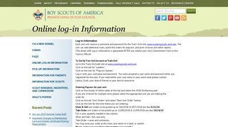 Online log-in Information - PA Dutch Council BSA
