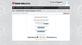 Tradeskills4u Learner Support (Trade Skills 4U): Login to the site
