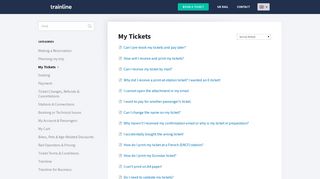 My Tickets - Trainline Help (FAQ)