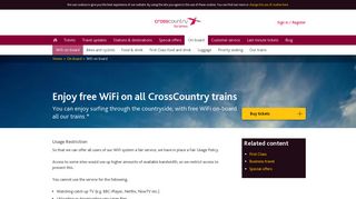 WiFi on-board - Cross Country Trains