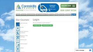 Login to CareSkills Academy to Access and Manage Courses