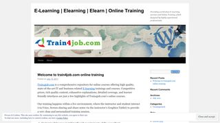Welcome to train4job.com online training | E-Learning | Elearning ...