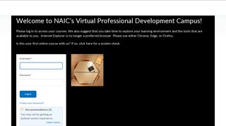 Login - NAIC Education & Training Department