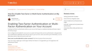 How Do I Enable Two-Factor or Multi-Factor Authentication on My ...