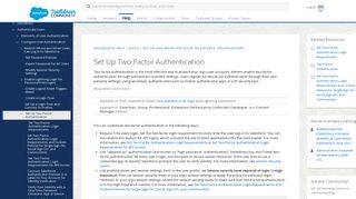 Set Up Two-Factor Authentication - Salesforce Help