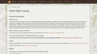 FEMA NIMS Training | NWCG